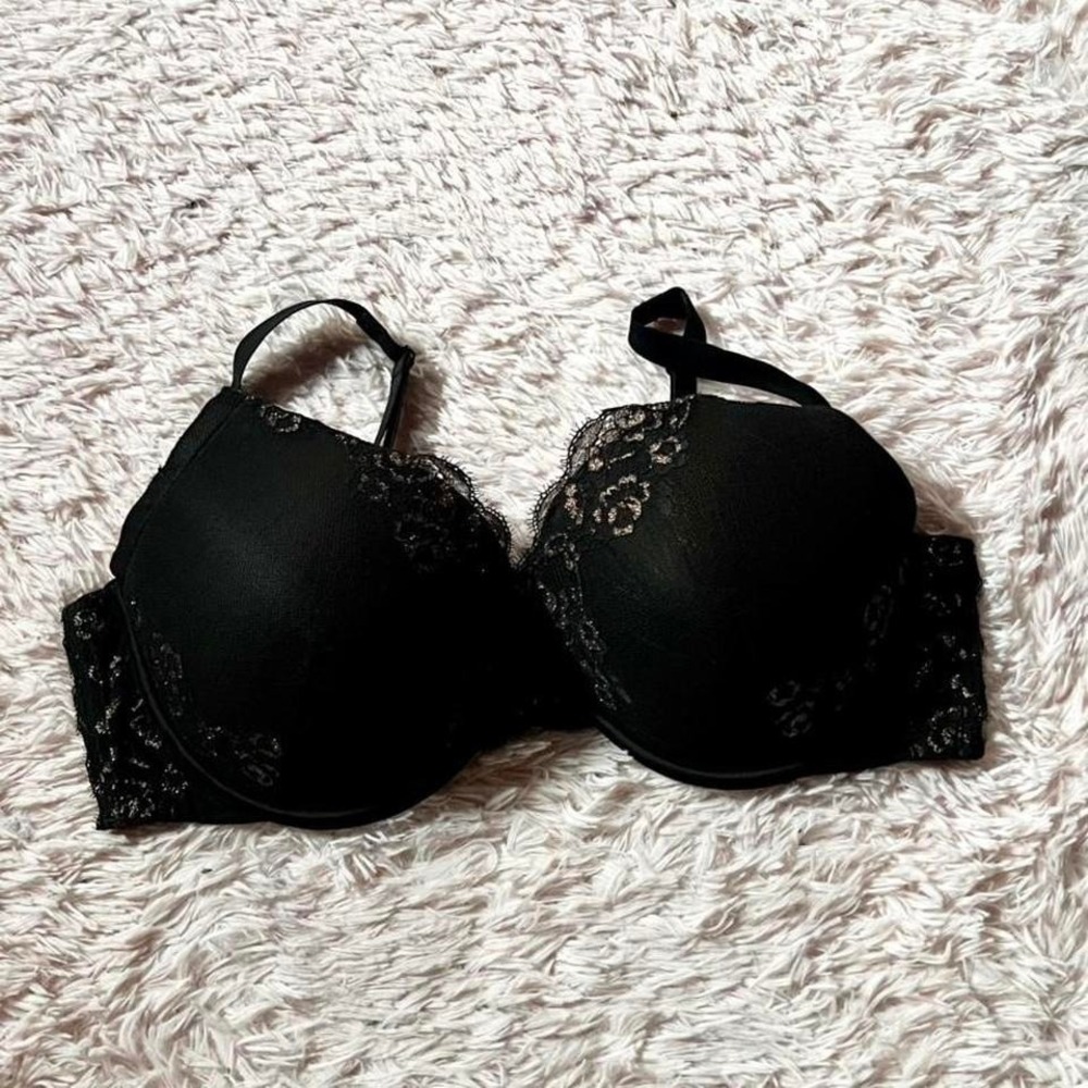 Ambrielle Black Lace‎ Feminine Sexy Padded Bra Womens 44D Lingerie Sexy Romantic